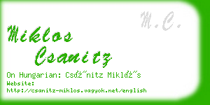 miklos csanitz business card